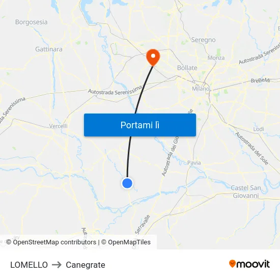 LOMELLO to Canegrate map