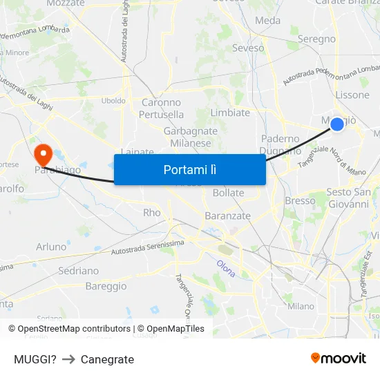 MUGGI? to Canegrate map
