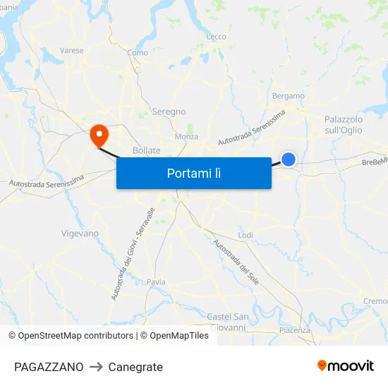 PAGAZZANO to Canegrate map