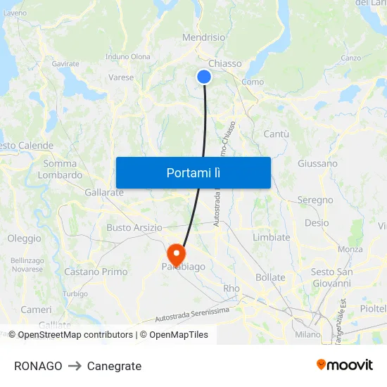 RONAGO to Canegrate map