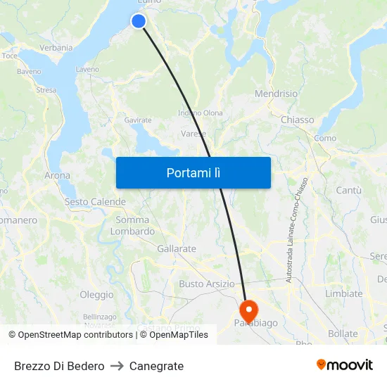 Brezzo Di Bedero to Canegrate map