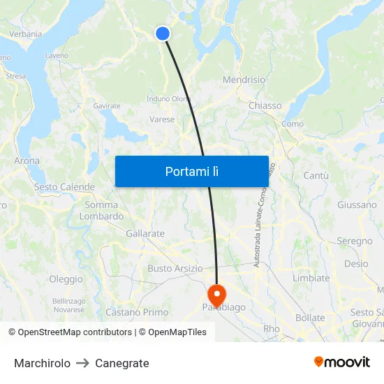 Marchirolo to Canegrate map