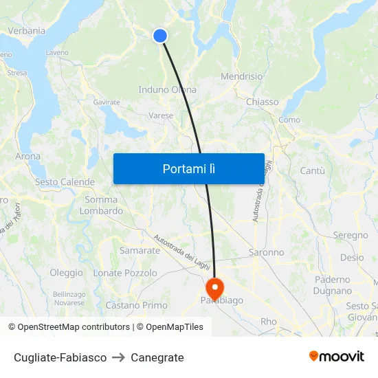 Cugliate-Fabiasco to Canegrate map