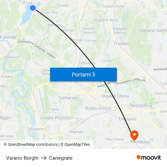 Varano Borghi to Canegrate map