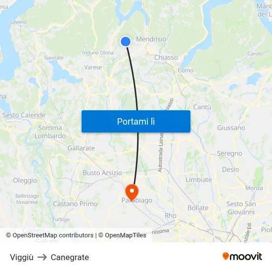 Viggiù to Canegrate map