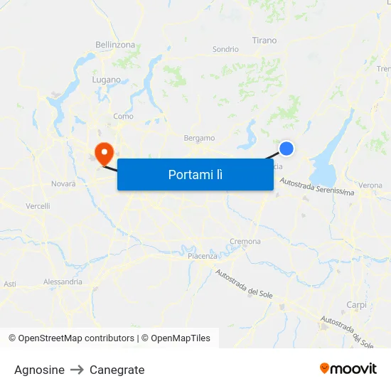 Agnosine to Canegrate map