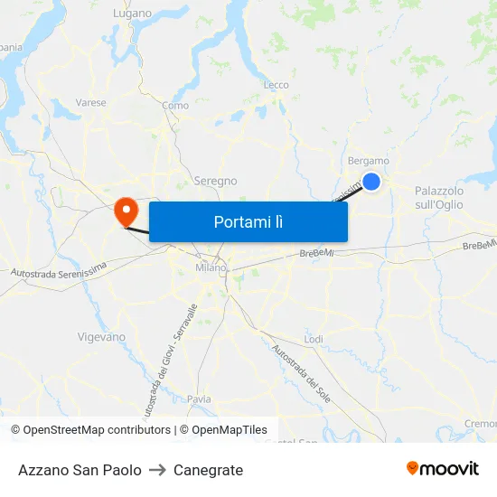 Azzano San Paolo to Canegrate map