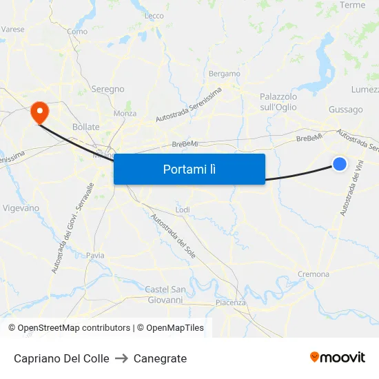Capriano Del Colle to Canegrate map