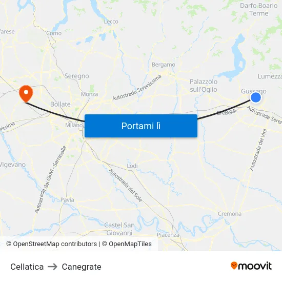 Cellatica to Canegrate map
