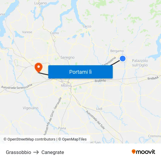 Grassobbio to Canegrate map
