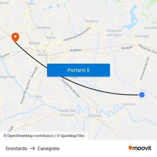Grontardo to Canegrate map