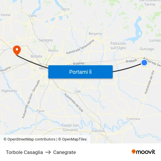 Torbole Casaglia to Canegrate map