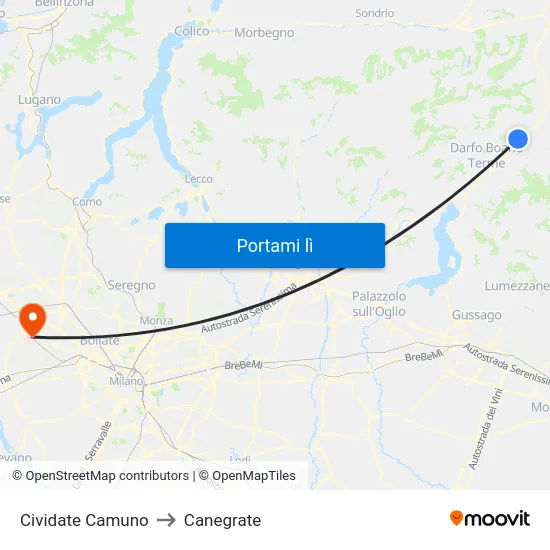 Cividate Camuno to Canegrate map