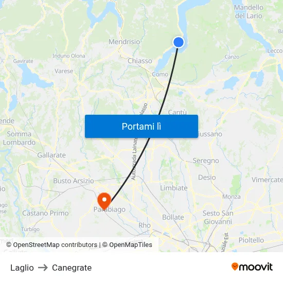 Laglio to Canegrate map