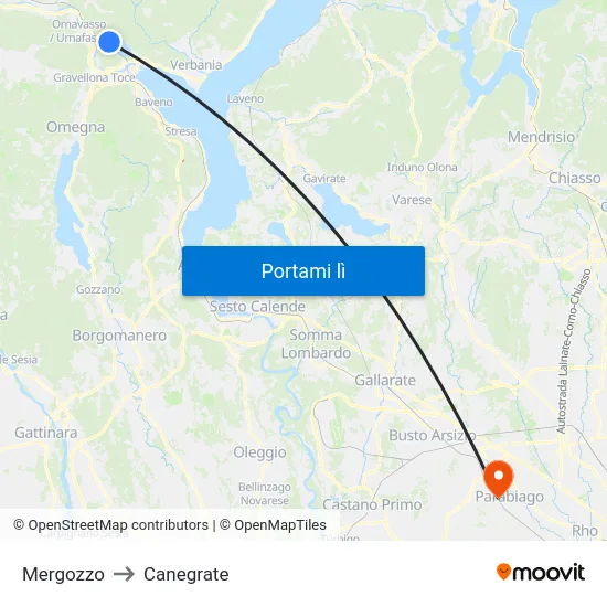 Mergozzo to Canegrate map