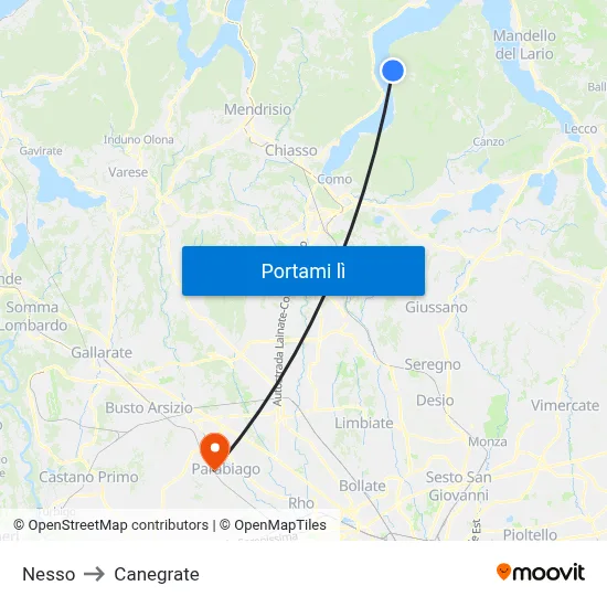 Nesso to Canegrate map
