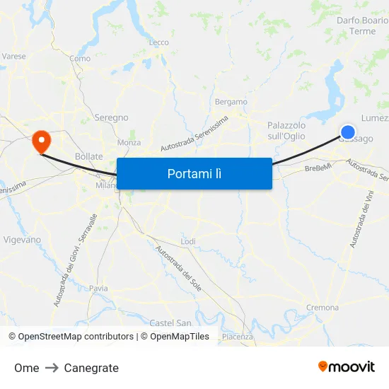 Ome to Canegrate map