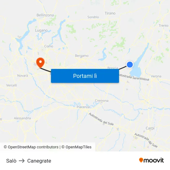 Salò to Canegrate map