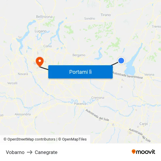 Vobarno to Canegrate map