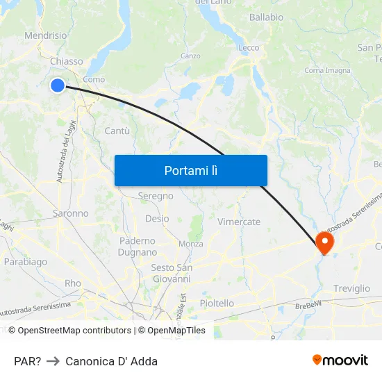 PAR? to Canonica D' Adda map