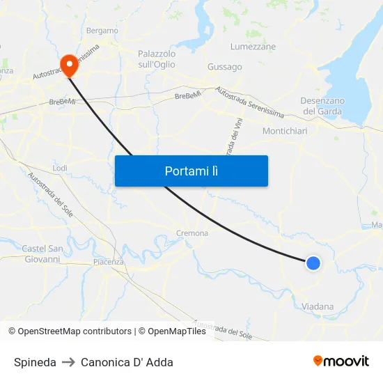 Spineda to Canonica D' Adda map