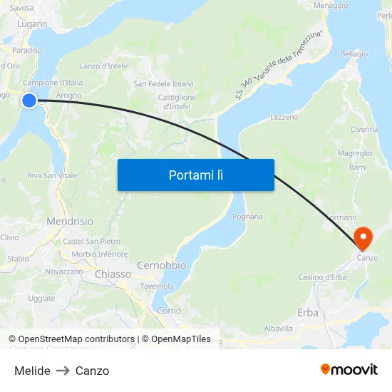 Melide to Canzo map