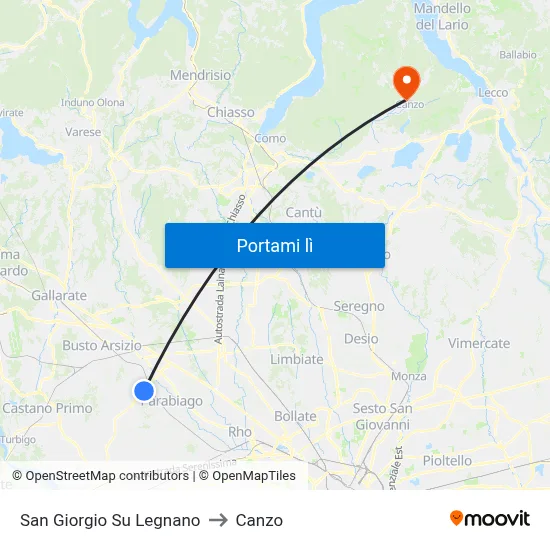 San Giorgio Su Legnano to Canzo map