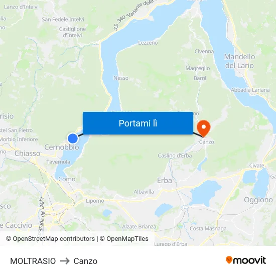 MOLTRASIO to Canzo map