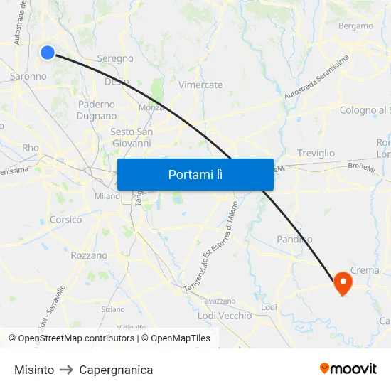 Misinto to Capergnanica map