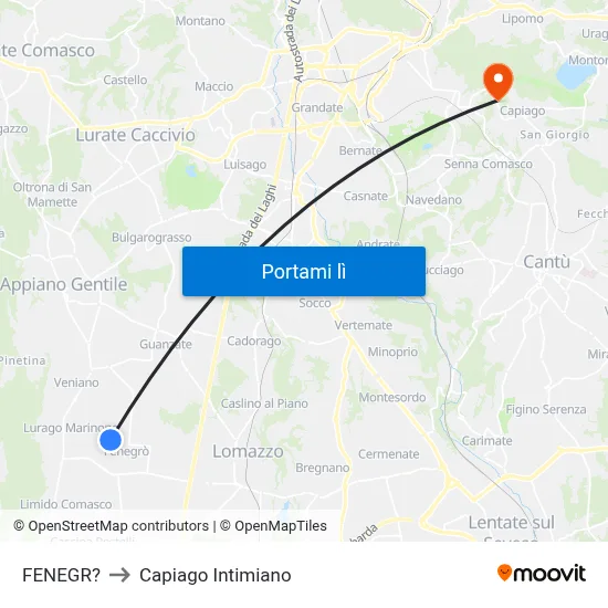 FENEGR? to Capiago Intimiano map