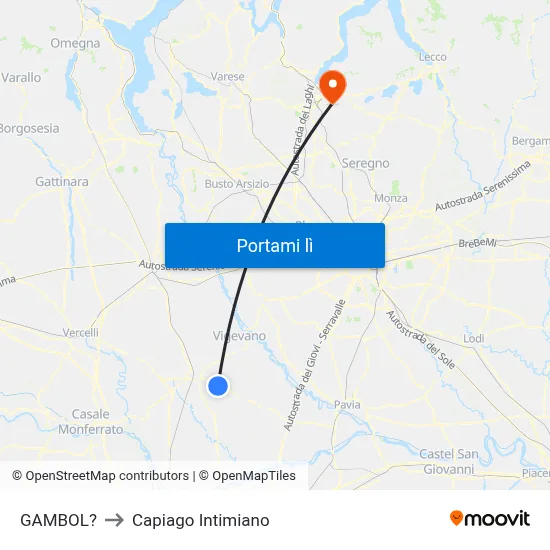GAMBOL? to Capiago Intimiano map