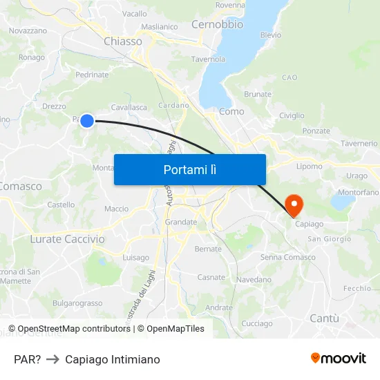 PAR? to Capiago Intimiano map