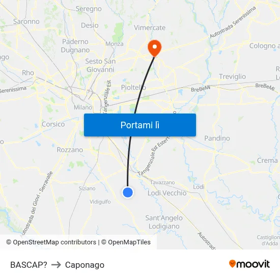BASCAP? to Caponago map