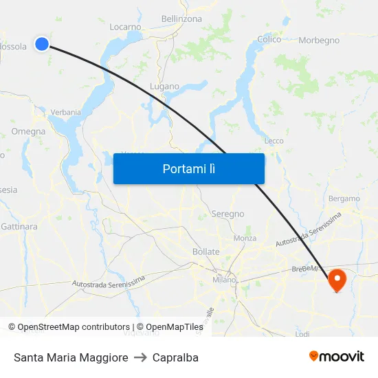Santa Maria Maggiore to Capralba map
