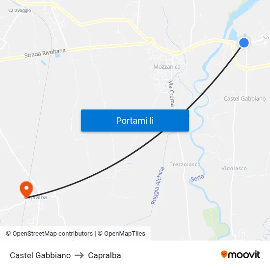 Castel Gabbiano to Capralba map