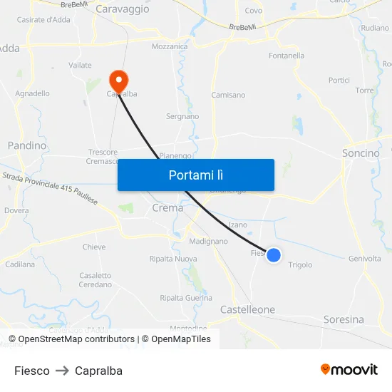 Fiesco to Capralba map