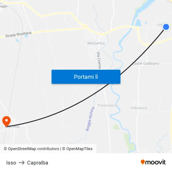 Isso to Capralba map