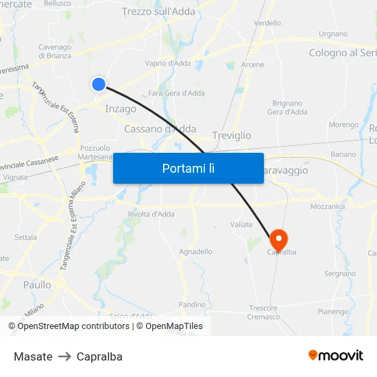 Masate to Capralba map