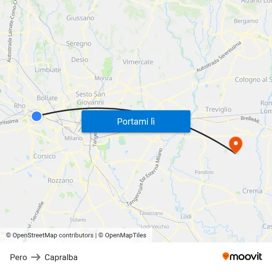 Pero to Capralba map