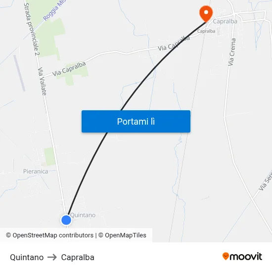 Quintano to Capralba map