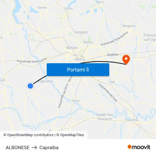 ALBONESE to Capralba map