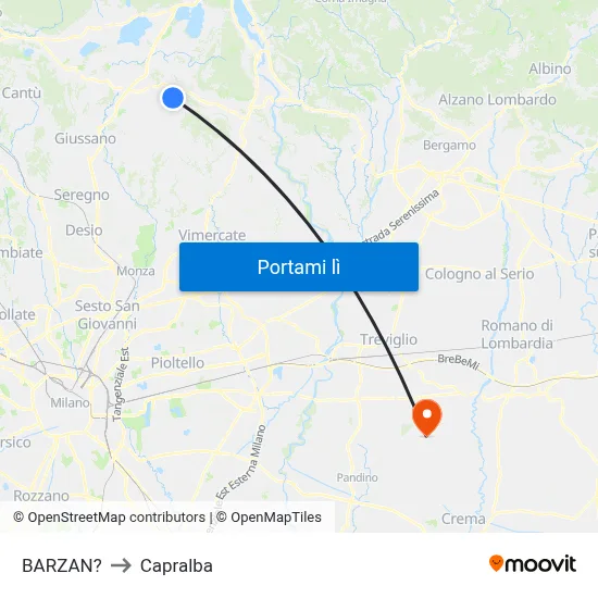 BARZAN? to Capralba map