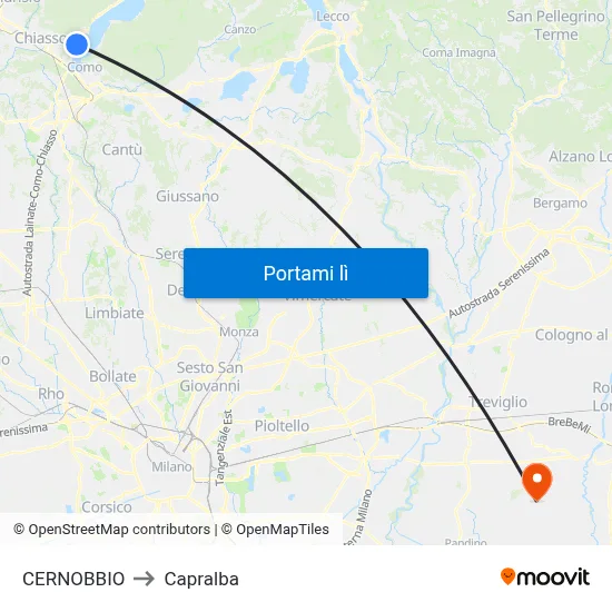 CERNOBBIO to Capralba map