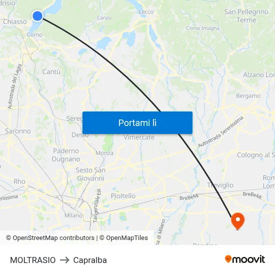 MOLTRASIO to Capralba map