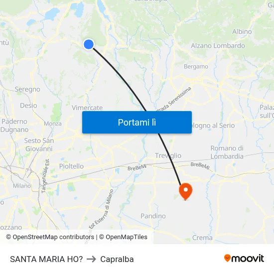 SANTA MARIA HO? to Capralba map