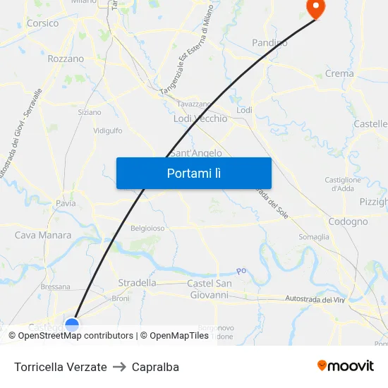 Torricella Verzate to Capralba map