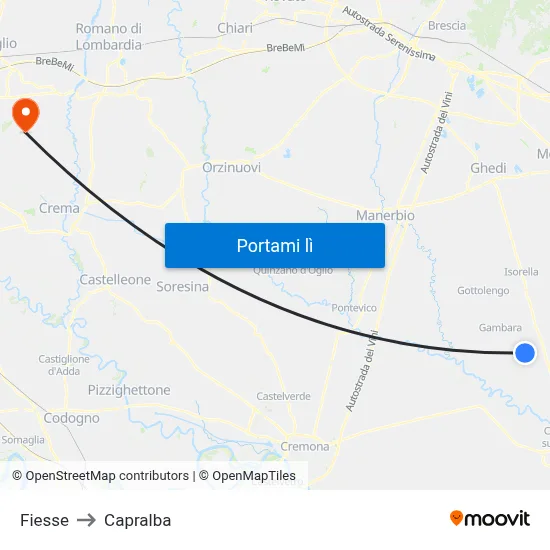 Fiesse to Capralba map