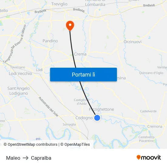 Maleo to Capralba map