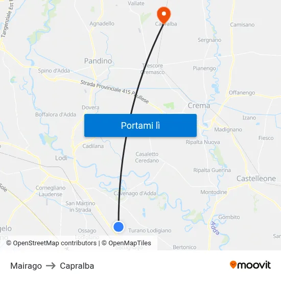 Mairago to Capralba map