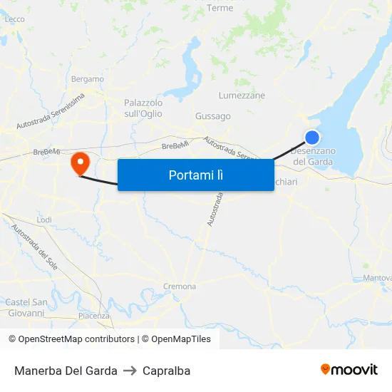 Manerba Del Garda to Capralba map